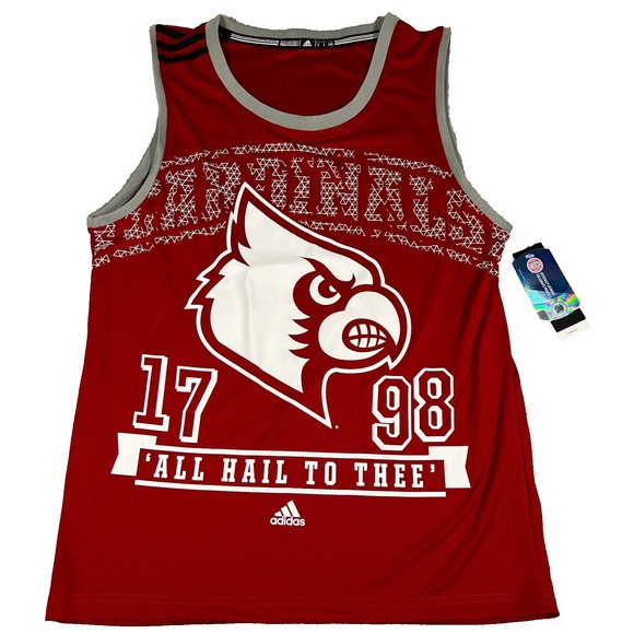 Adidas Mens Large Red All Hail Thee Louisville Cardinals Basketball Jersey NWT - Picture 1 of 6